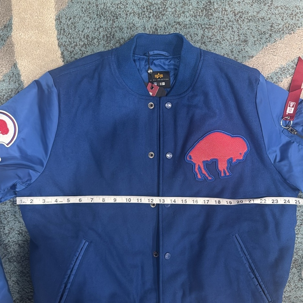 Alpha Industries Historic MA-1 Buffalo Bills Wool Varsity Bomber Jacket.  NWT - Picture 7 of 16
